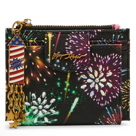 Betsey Johnson Fireworks New Year’s Eve Party Wallet Fourth of July - Picture 1 of 7